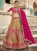 Banarasi Silk Multi Color Bridal Wear Zarkan Work Lehenga Choli